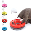 Multifunctional Disk with a Spring Mice Toy for Cats in 4 Colors