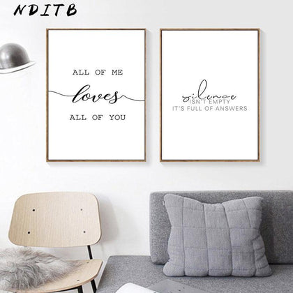 Black White Motivational Love Quote Canvas Posters Inspirational Minimalist Print Wall Art Painting Nordic Decoration Pictures