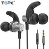 Topk F04 Bass Stereo Sport Earbuds Earphones Wired Control With Built-In Microphone For Iphone Samsung Xiaomi Huawei
