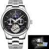Lige Fashion Business Mens Automatic Watch Leather Waterproof Mechanical  Watch Mens Tourbillon Sport Watches Relogio Masculino