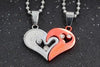 Mens Stainless Steel Chain Black White Heart Love Necklaces For Couples Paired Suspension Pendants For Men Women Sn102 5%