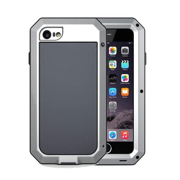 Heavy Duty Protection Case For Iphone 7 6 6S Plus 5 5S Se Cover Metal Aluminum Shockproof Armor Phone Cases + Glass Screen Film