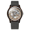 Ik Colouring Men Watch Fashion Casual Wooden Case Crazy Horse Leather Strap Wood Watch Skeleton Auto Mechanical Male Relogio