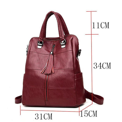 LANYIBAIGE Women Backpack High Quality Leather Pure Color Backpacks School Bags for Teenagers Girls Backpacks Herald Fashion
