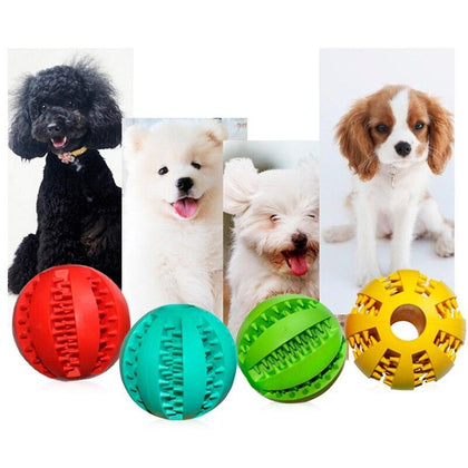 OnnPnnQ Rubber Pet Dog Cat Toy Ball Chew Treat Holder Tooth Cleaning Ball Food Dog Puppy Ball Training Interactive Pet Supplies