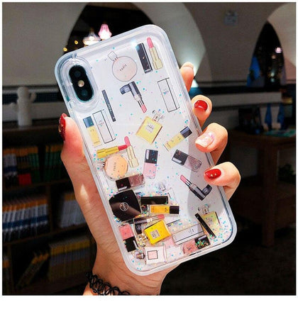 Quicksand Capinha For iPhone X 7 8 Plus Xs Max Xr Hard Plastic Case For iPhone X 6 6s Plus Dynamic liquid Capa ipone Shell Coque