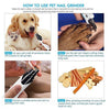 Electric Pet Nail Grinder Pet Paws Trimmer Dog Nails Grooming Tool Cat Nail Clipper Trimming Cutter Usb Charging Pet Shop Supply (White Universal)