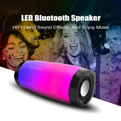 Wireless Bluetooth Speaker LED Portable Boom Box Outdoor Bass Column Subwoofer Sound Box  with Mic Support TF FM USB Subwoffer
