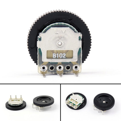 Areyourshop B102 16x2mm 1K Ohm Single Dial Taper Volume Wheel Duplex Potentiometer 3-Pin 5/20 PCS Wholesale Potentiometer
