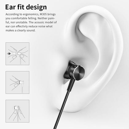 Langsdom 2019 M305 Hifi Earphone for Phone Bass Metal Headphones In-ear Headset Stereo Earbuds with Mic for iphone Xiaomi