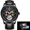 Lige Fashion Business Mens Automatic Watch Leather Waterproof Mechanical  Watch Mens Tourbillon Sport Watches Relogio Masculino