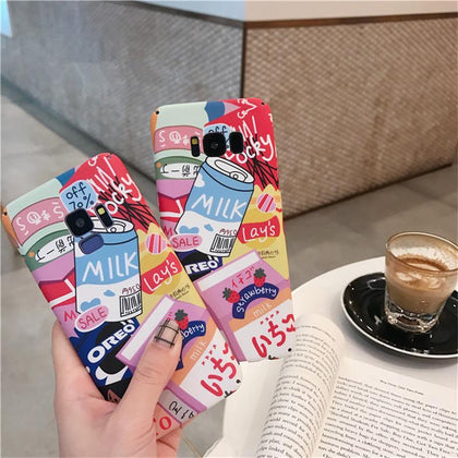 DCHZIUAN Milk Drink Bottle Phone Case For Samsung Galaxy S8 S8plus S9 Plus S8 Plus Hard PC Korean Fashion Back Cover Case 