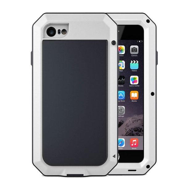 Heavy Duty Protection Case For Iphone 7 6 6S Plus 5 5S Se Cover Metal Aluminum Shockproof Armor Phone Cases + Glass Screen Film