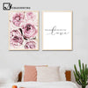 Scandinavian Style Pink Flower Painting Wall Art Canvas Posters Nordic Prints Decorative Picture Modern Home Bedroom Decoration