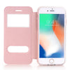 Pu Leather Flip Case For Iphone 7 8 Plus Luxury Phone Cases Window View Stand Magnet Closure Case For Iphone 7 Silicone Cover