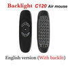 C120 2.4Ghz Wireless Fly Air Mouse Russian English C120 Rechargeable Keyboard Gyroscope Remote Controller For Android Tv Box