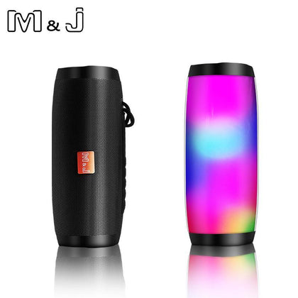 Wireless Bluetooth Speaker LED Portable Boom Box Outdoor Bass Column Subwoofer Sound Box  with Mic Support TF FM USB Subwoffer