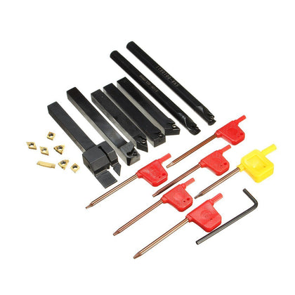 Hot Sale 7pcs 10mm Boring Bar Lathe Turning Tool Holder with Gold Inserts with 7pcs T8 Wrenches