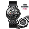 Ik Colouring Mens Watches Mesh Braided Stainless Steel Band Automatic Mechanical Male Clock Skeleton Steampunk Relogio Masculino