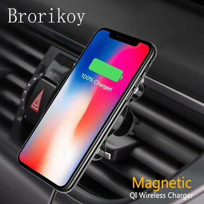Magnetic Car Wireless Charger for iPhone 8 X Xs Max Adapter 10W Wireless Fast Charging for Samsung Xiaomi Stand Car Holder