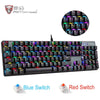 Original Motospeed Ck104 Gaming Mechanical Keyboard Wired Metal Blue Red Switch Russian V30 Led Backlit Rgb For Gamer Computer