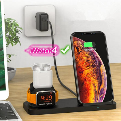 Three-in-one wireless charger for AirPower apple watch quickly charges 9V for iPhone 8 iPhone X xr xsmax wireless transmitter