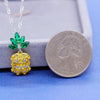 Us Stock Uloveido Cute Pineapple Zircon Necklaces Pendants Necklace Women Suspension Pendant Wedding Jewellery Pn001 (Platinum Plated Yellow 45Cm)