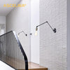Wall Light Edison Light Bulb Long Arm Switch Wall Lamp Loft American Country Lighting  Retro Industry Vintage Iron Wall Lamps (Black No Bulb)