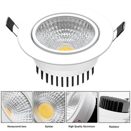 [DBF]1 Super Bright Recessed LED Dimmable Downlight COB 6W 9W 12W 15W LED Spot light LED decoration Ceiling Lamp AC 110V 220V