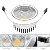 [Dbf]1 Super Bright Recessed Led Dimmable Downlight Cob 6W 9W 12W 15W Led Spot Light Led Decoration Ceiling Lamp Ac 110V 220V