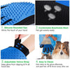 Nicrew Cat Grooming Glove For Cats Wool Glove Pet Hair Deshedding Brush Comb Glove For Pet Dog Cleaning Massage Glove For Animal (Blue M)