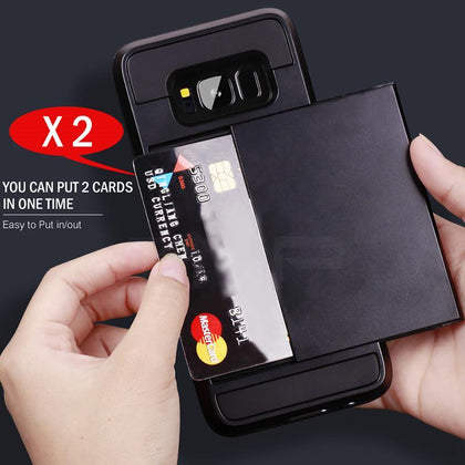 ZNP Armor Slide Card Holder Phone Case For Samsung Galaxy S9 S8 Plus S7 S6 Edge Full Cover For Samsung Note 9 8 A3 A5 A7 Cases