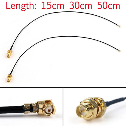 Areyourshop RF Cable 2x 1.37 U.FL/ IPX Mini PCI to RP-SMA Pigtail Antenna WiFi Cable 15cm/30cm/50cm 50 Ohm