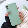 USLION Candy Color Phone Case For iPhone XS 11 Pro Max XR XS Max X Plain Silicone Cover For iPhone 6 6S 7 8 Plus Soft TPU Case