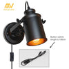Industrial Wall Lamp Vintage Wall Light With Button / Dimming Switch Handy Retro Sconce Loft American Country Wall Light Fixture