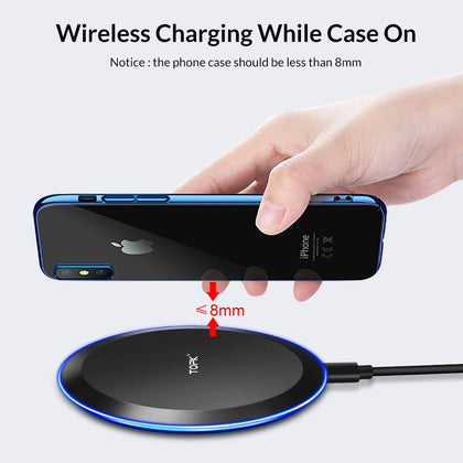 TOPK B46W 10W Fast Wireless Charger For Samsung Galaxy S9/S9+ S8 Note 9 S7 Edge Wireless Charging Pad for iPhone X 8 Plus