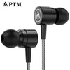 Original Ptm D1 In-Ear Earphone Zinc Alloy Headset Bass Sound Earbuds Sport Earphones With Mic For Phone Xiaomi Iphone Samsung