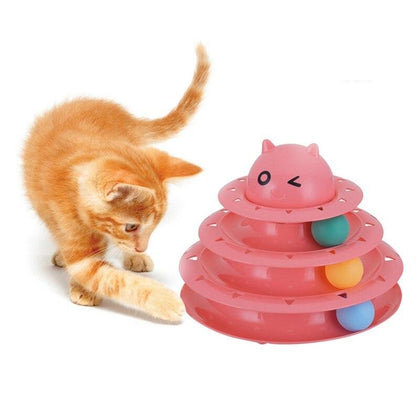 Funny Cat Pet Toy Cat Toys Intelligence Triple Play Disc Cat Toy Balls Cat Crazy Ball Disk Interactive Toy
