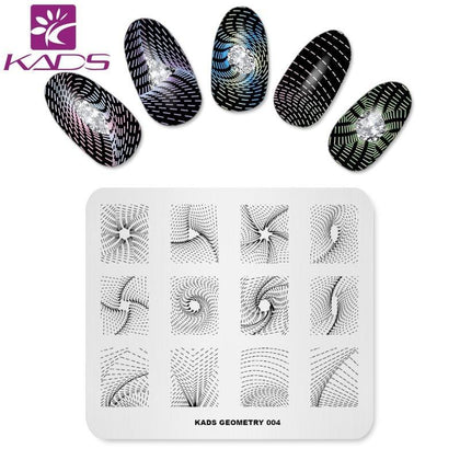 KADS Geometry 004 Rotating Stripe Image Templates DIY Image Nail Stamp Polish Nail Stamp Plate Manicure stamp for nails