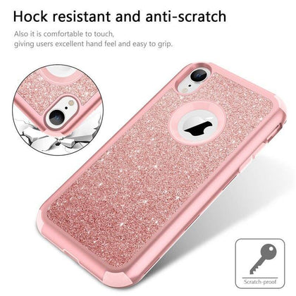 Luxury Hard Case For iPhone XR Xs X Max Case Glitter Bling Crystal PC Cover For iPhone 7 6 6s 8 Plus Case Silicone Cute Girls