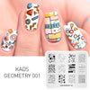 Kads Nail Stamping Plates 6 Designs Geometry Series Overprint Designs Stamp Plate Nail Art Template Manicure Nail Tools 3D Mold