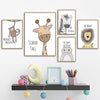 Zebra Hippo Giraffe Lion Crocodile Nursery Wall Art Canvas Painting Nordic Posters And Prints Wall Pictures Baby Kids Room Decor