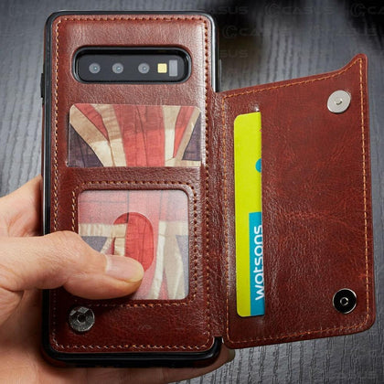 Leather Wallet Magnet Flip Case For Samsung Galaxy S10 Plus S10e S10 Card Slot Case For Samsung Galaxy S9 S8 Plus  Note 8 9 case