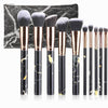 Professional 10Pcs Marble Makeup Brushes Set Soft Foundation Powder Eyeshadow Brush Beauty Marble Make Up Tools With Cylinder