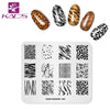 Kads New Arrival Fashion 005 Series Stripe Leopard Speckle Shape Nail Decoration Stamp Template Stencil Polish Stamp Plate