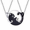 Us Stock Uloveido Fashion Matching Blue Cat Necklace Pendant For Men Women Couple Necklace Pendant Stainless Steel Jewelry Sn156