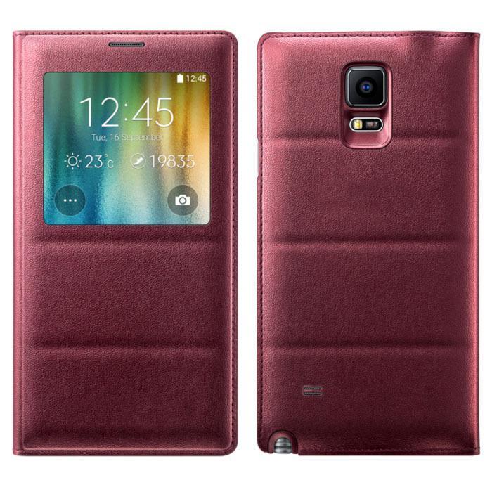 Ykspace Classic View Window Flip Pu Leather Case Cover For Samsung Galaxy Note 4 Cases I9500 High Quality