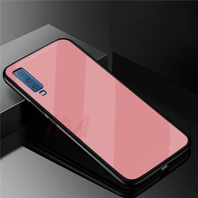H&A Luxury Glass Phone Case For Samsung Galaxy J4 J6 J8 Plus 2018 Soft Silicone Cover Case For Galaxy A6 A7 A8 2018 Phone Case