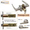 Probrico Locksets Stainless Steel Locks Entrance/Privacy/Passage Door Lock Brushed Nickel Door Knob Door Lever Handle Dl815Sn