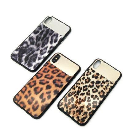 CKHB HD women leopard mirror toughened glass back cover case For iPhone X XR XS Max 8 7 Plus lady phone back case